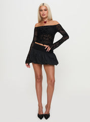 French Exit Bubble Hem Skort Black