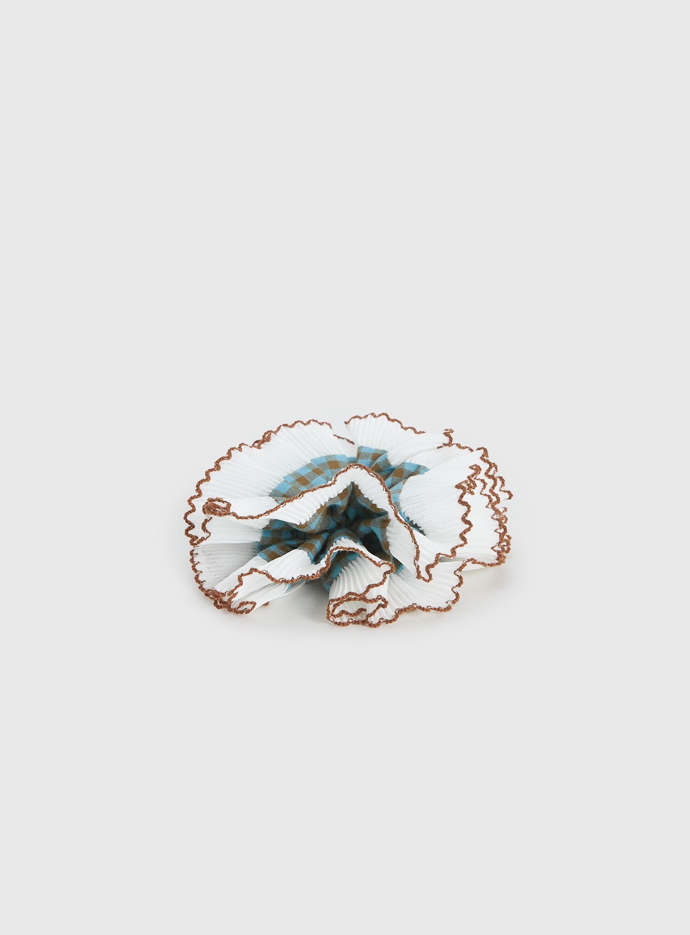 Fancy That Textured Scrunchie Blue Check
